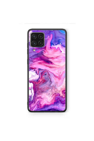Other Samsung A12 Marble art Black Glossy Θήκη