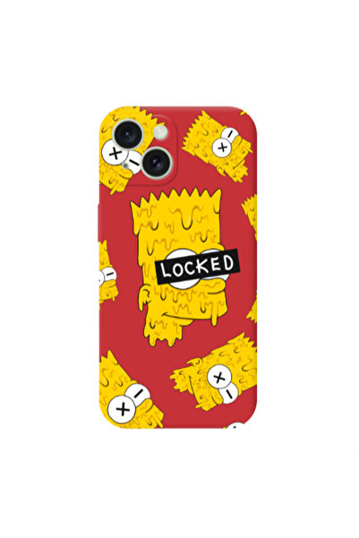Other Apple iPhone 15 Bart Simpson Red Colored Silicone TPU Θήκη