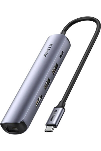 Ugreen CM418 USB-C Σταθμός Σύνδεσης με HDMI 4K PD Ethernet Γκρι