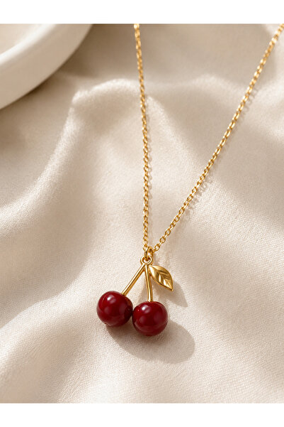 Fashion Jewellery Kiraz Figürlü Çelik Kolye