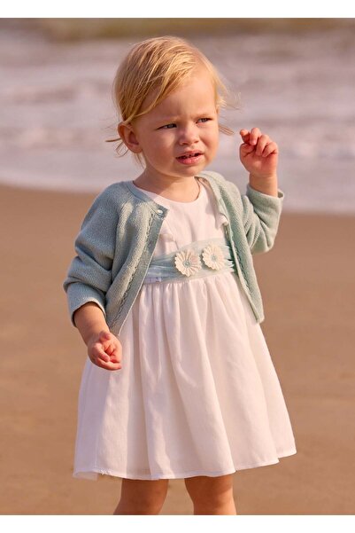 MAYORAL Baby Girl Belt Dress Cream