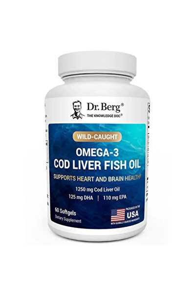Dr. Berg Omega-3 Cod Liver Fish Oil 1250 mg 60 Softgel