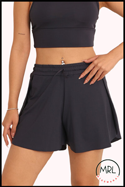 missmaral Women's Anthracite Shorts Form Bikini Bottom with Pockets, Elastic ...
