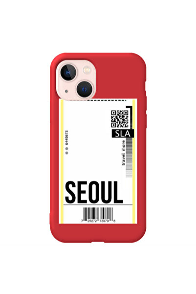 Other Apple iPhone 13 Seoul Travel More Red Colored Silicone TPU Θήκη