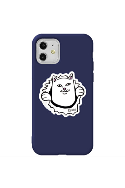 Other Apple iPhone 11 White cat Dark blue Colored Silicone TPU Θήκη