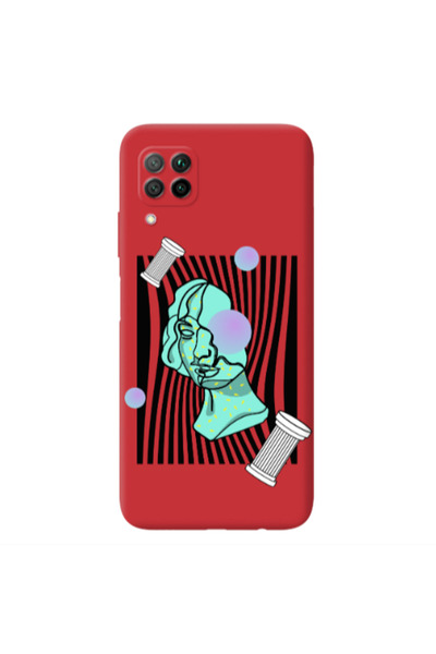 Other Huawei P40 Lite Columns Red Colored Silicone TPU Θήκη