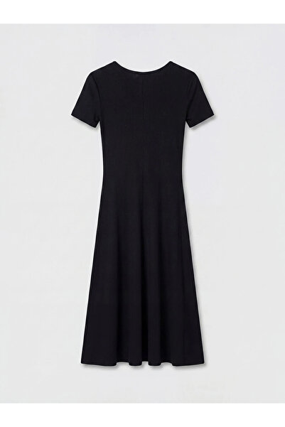 LC Waikiki Black V-Neck Bodycon Dress