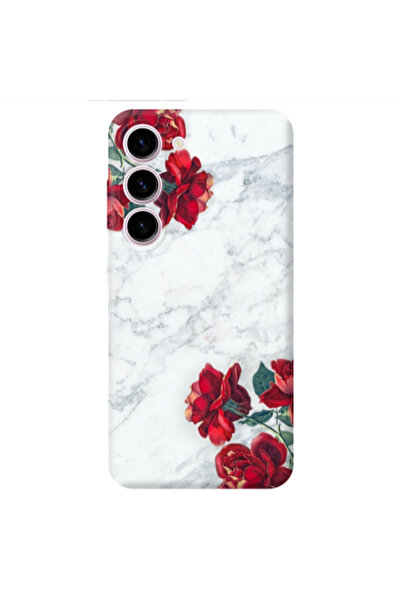 Other Samsung S23 red roses marble Transparent Silicone TPU Θήκη