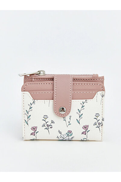 LC Waikiki Ecru Floral Patterned Women's Wallet