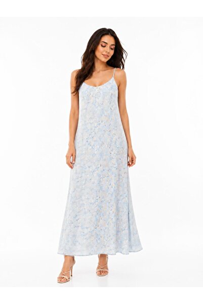 ELSEBUTİKTR Women's Strappy Comfortable Fit Maxi Summer Dress