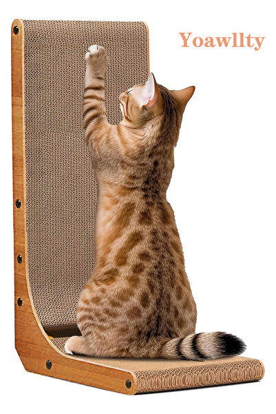 Yoawllty Cat Scratch Pad Wall Mounted, L Shape 26.8 Inch Cat Scratching Posts