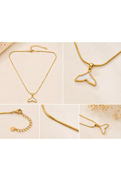 Archhazel Jewelery Mermaid Tail Flat Model Steel Necklace
