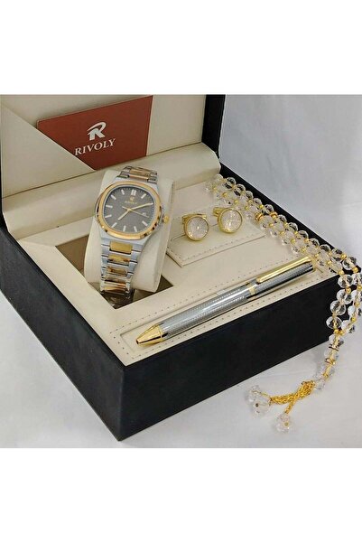 RİVOLİ Eid Offer 🌙 Men's Stainless Steel Set consisting of a watch, rosary, ...