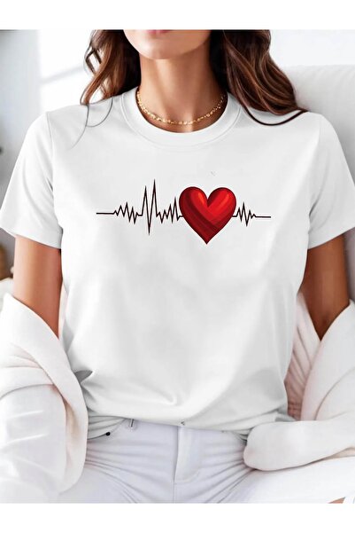PAVRO Unisex Άνετο T-shirt με μικτό σχέδιο και στάμπα
