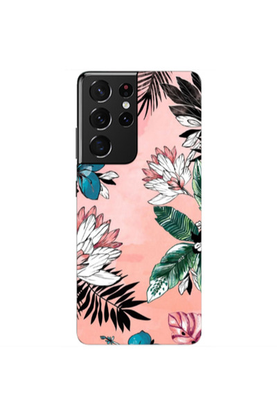 Other Samsung S21 Ultra Tropical flowers Transparent Silicone TPU Θήκη