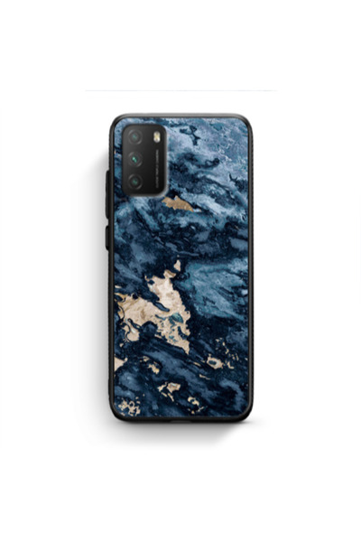 Other Xiaomi Poco M3 Marble Blue Gold Black Glossy Θήκη