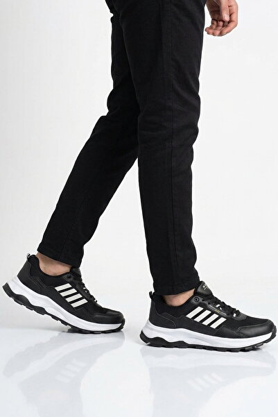 Best Of Black and White Mesh Lace-Up Men's Sports Shoes
