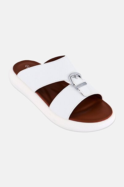 English Laundry Men Slip On Arabic Sandals, White