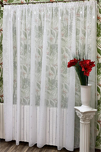 Liz Line Perdea brodata mecanic, culoare alb/mov, 400x245cm, din colectia Esf...
