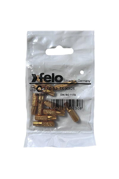 FELO Set de 10 biți seria TiN Plus profil Torx, C6.3, TX30, 25mm