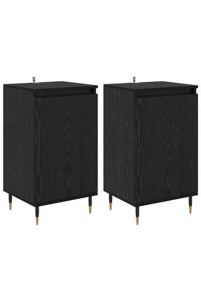 vidaxl Bufet 2 pcs Stejar Negru 40 x 35 x 70 cm