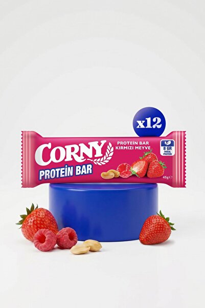 CORNY Protein Bar Kırmızı Meyve 45gr x 12 Adet