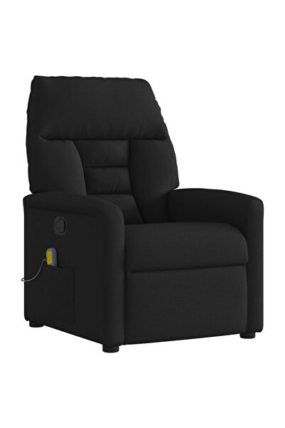 vidaxl Fotoliu de masaj rabatabil, negru, material textil