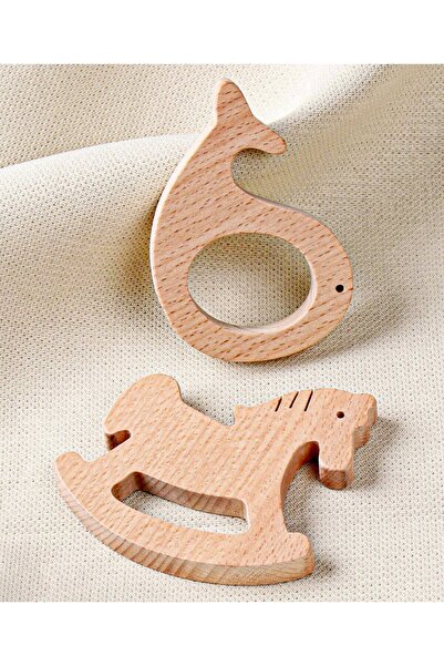 Babyhug Natural Steam Beech Wood Teether, Non-Toxic, Soothes Gums, Safe & Dur...