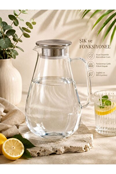 Onedekor Nora Cam Sürahi 2600ml