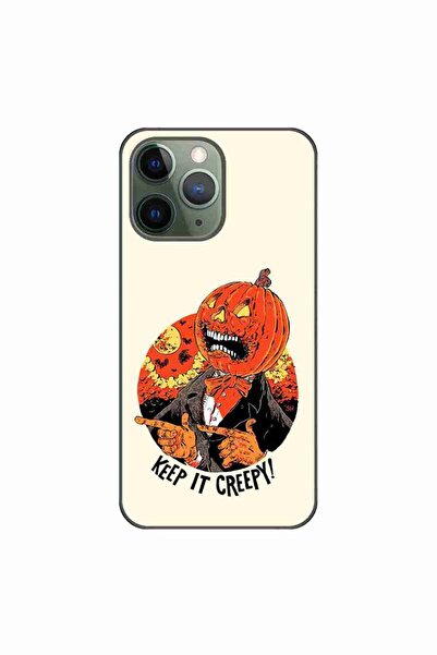 OEM Калъф, съвместим с Apple iPhone 11 Pro, силиконов гел TPU, с Хелоуин моти...