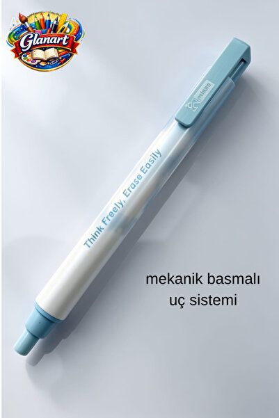 Glanart mekanik basmalı kalem tipi silgi 1 adet mavi