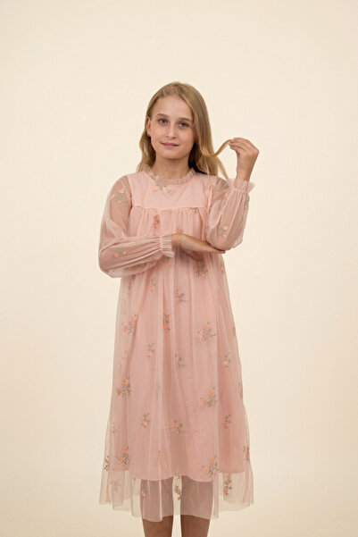 zumino Girl's Dress Tulle Floral Embroidered 3-10 Years Old