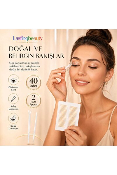 lasting beauty 40 Adet Yüz Germe Göz Germe Kaş Germe Bandı Göz Kapağı Kaldırma Bantları