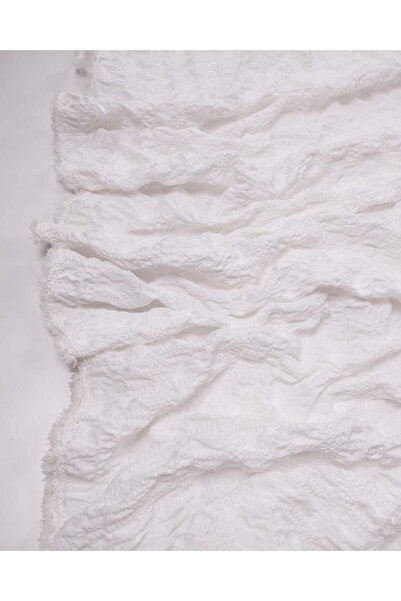 Kumaş Parça Ecru Woven Fabric with Foam Texture Cotton Blend for Shirts & Dre...