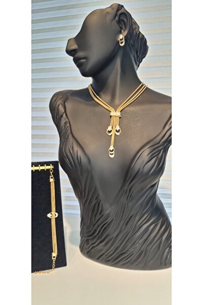 Mf Earrings, Necklace, Bracelet Set