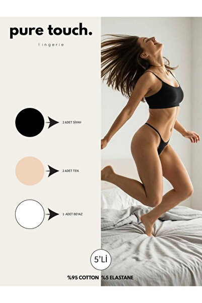 pure touch lingerie Kadın Ipli Ip Lastikli 5'li Tanga - String Tanga Külot / ...