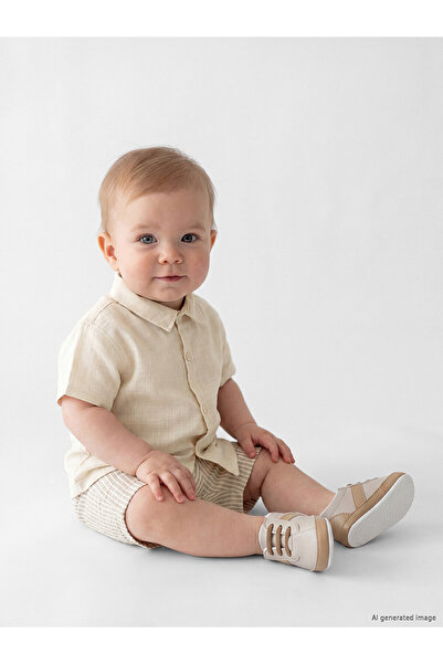 LC Waikiki Trendlucky Striped Baby Boy Gabardine Shorts Set with a Difference
