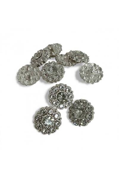 OEM Rhinestone Flower Buttons 10/ Top Bottom Set