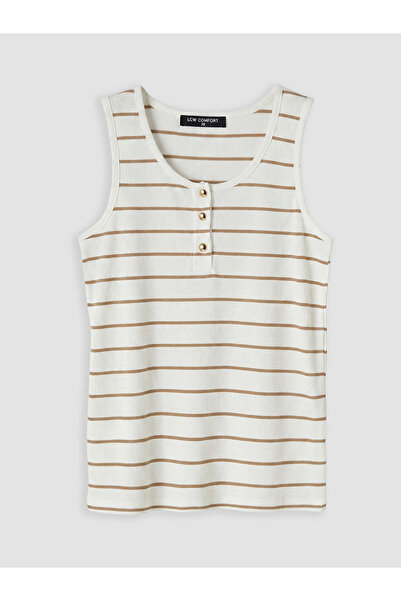 LC Waikiki Esvab • Modern & Distinctive U Roba Collar Striped Women's Undershirt