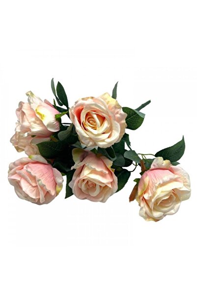 OEM Flori artificiale Trandafiri Roz Cu Galben Buchet 7 flori