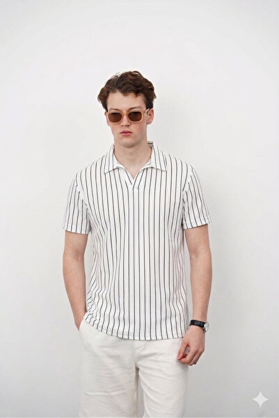 ATKGİYİM Modern Touches: Introducing the Buttonless Polo Collar Elegance!" Me...