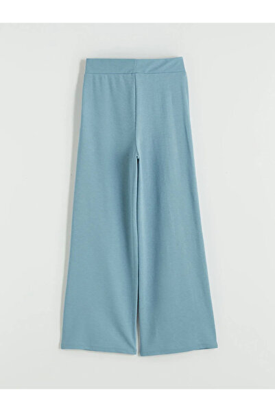 LC Waikiki Blue wide leg women's sweatpants with elastic waist