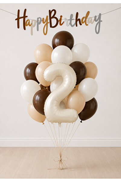 Balonsan -2- Age Retro Happy Birthday Banner Themed Balloon Bundle 20 Pieces