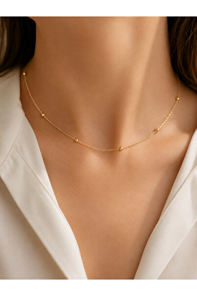 Adata Jewelry Dorika Toplu Model İnce Zincir Kolye Altın Kaplama