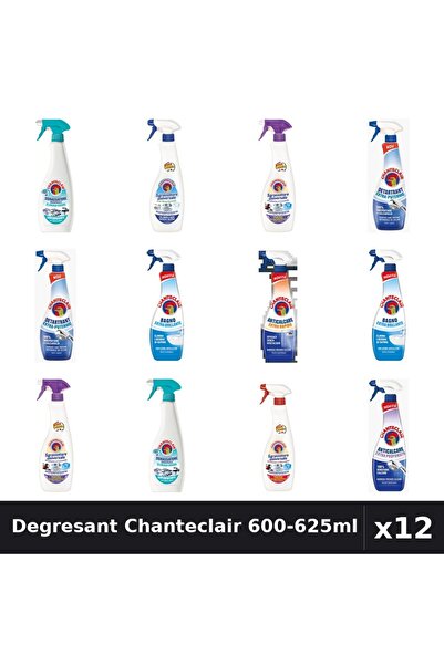 Chanteclair Set 12 Degresant Universal 600-625ml - 9 Arome, Detartrant, Antic...