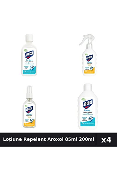 Aroxol Set 4 Loțiune Repelent Insecte 85ml + 200ml - Protecție Eficientă Casa