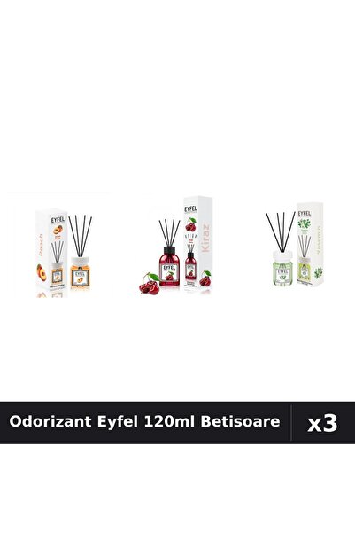 Eyfel Set 3 Odorizant Camera Betisoare 120ml - Piersica, Cirese, Iasomie