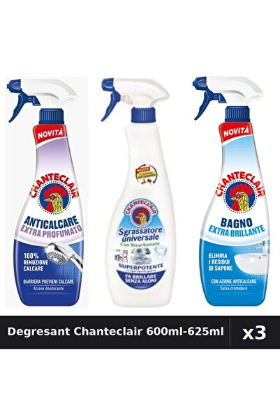 Chanteclair Set 3 Degresant 600ml-625ml - Bicarbonat, Extra Parfumat, Stralucire