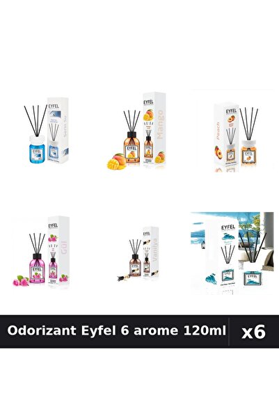 Eyfel Set 6 Odorizante Camera Betisoare - Cool Water, Mango, Piersica, Tranda...