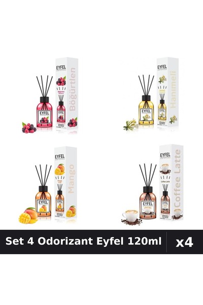 Eyfel Set 4 Odorizante Camera Betisoare, Cafea, Fructe De Padure, Mana Maicii...